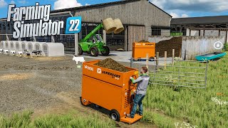 Feeding cows with motorized supercart  Farming Simulator 22 [upl. by Aetnahs642]