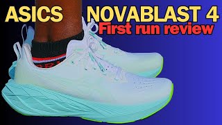 Asics Novablast 4 initial run review asicsrunning novablast novablast 4 bestrunningshoes [upl. by Ehcnalb]