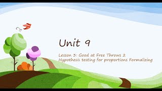 Unit 9 Lesson 3 Free Throws Pt 2 Formalizing Hypothesis test for proportions [upl. by Oiramrej110]