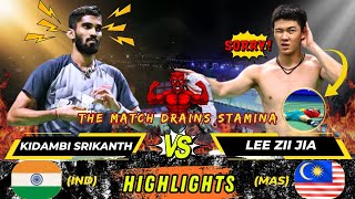 Wow‼️The Match Drains Stamina‼️Lee Zii Jia vs Kidambi Srikanth HYLO [upl. by Egbert240]