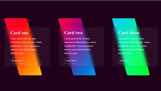 Glowing Gradient Card Hover Effects With HTML amp CSS  Glassmorphism [upl. by Akcimahs]