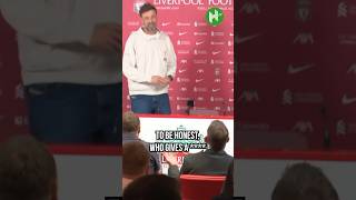 WHO GIVES A  Klopp arrives LATE to his press conference again 😂 [upl. by Brogle]