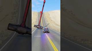 Dump trucks vs giant hammer crash part653 shortvideo beamngdrive shorts truck india usa [upl. by Ahsetal]