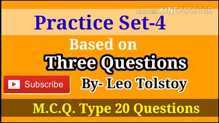 Practice Set4 based on Three Questions By Leo TolstoyCBSE CLASS 7WBCHSE CLASS12 [upl. by Gipsy]