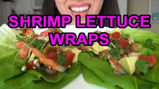 SassEsnacks ASMR Shrimp Lettuce Wraps Making amp Eating  Relaxing Eating Sounds [upl. by Aslin]