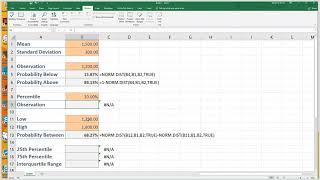 Excel Norm Dist and Norm Inv [upl. by Corson]