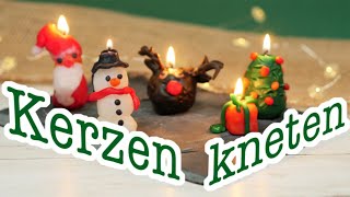 Weihnachtskerzen kneten  Kerzen aus Kerzenknete  Basteln für Weihnachten mit Kindern [upl. by Angelina]