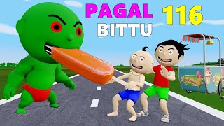 Pagal Bittu Sittu 116  Garmi Mein Ice Cream  Bittu Sittu Toons  Desi Comedy Video Cartoon Comedy [upl. by Jacey]