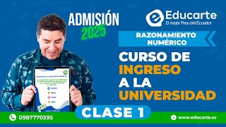 🔴 Curso de Ingreso a la UNIVERSIDAD 📕 Admisión 2025 🏫 📚 Clase 1 🧠 Razonamiento Numérico [upl. by Xyla]