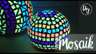 Mosaik Kugeln DIY  Neon Mosaik nachtleuchtend  mit Mosaik basteln und gestalten  Terracotta Kugel [upl. by Einhapets866]