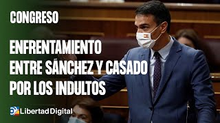 Enfrentamiento entre Sánchez y Casado en el Congreso por los indultos a los golpistas [upl. by Airdnaxila580]