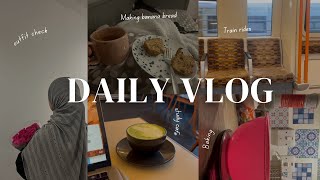 DAILY VLOG study cafe baking commuting to uni [upl. by Fortunia]