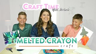 Melted Crayon Craft  Craft Time with Michaela [upl. by Adlesirk]