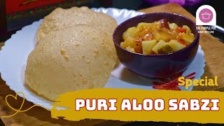 Poori Aloo ki Sabji  Recipe of Puri bhaji curry  Poori potato masala curry  The Purple Pot [upl. by Adimra]