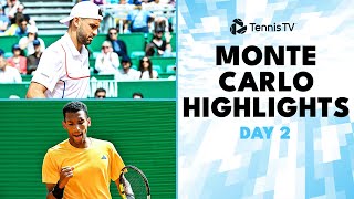 Khachanov vs Norrie Dimitrov Tsitsipas amp AugerAliassime Play  MonteCarlo 2024 Highlights Day 2 [upl. by Etam]