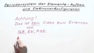 Periodensystem der Elemente und Elektronenkonfiguration  Chemie [upl. by Ardnaid]