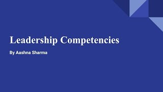 Leadership Competencies [upl. by Aset]