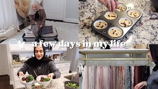 A FEW DAYS IN MY LIFE Easy Dinner Organizing My Hijabs Healthy Muffin Recipe  Pack With Me [upl. by Enivid]