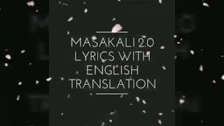 Masakali 20 lyrics with English translation [upl. by Fitzger205]