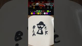 I drew a Black from Sprunki on a magic plate Simon sprunki incredibox [upl. by Bourgeois]