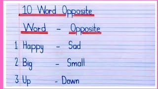 Word Opposite  Word Opposite 10  Word Opposite In English  10 Word Opposite [upl. by Neryt]