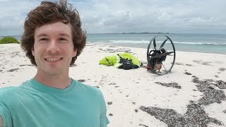 Flying to a deserted island on my paramotor  UNCUT [upl. by Yesdnil]