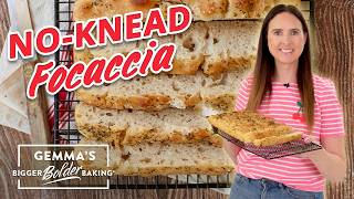 Easy NoKnead Focaccia Bread Recipe [upl. by Adnilak]