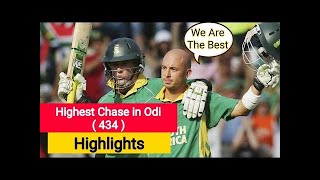 Highest chase in odi history 434 Australia vs south africa 434 full match highlights [upl. by Aniretac308]