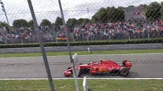 F1 2018 Italian Grand Prix  QUALIFYING  Tifosi reaction of Ferrari Front Row Lockout [upl. by Anned]