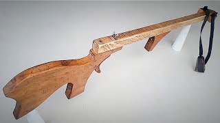 wooden slingshot with springloaded trigger [upl. by Vevay]