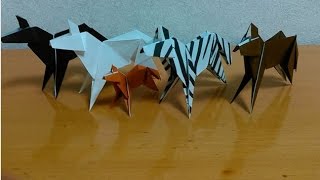 折り紙 馬 how to fold origami horse [upl. by Naasah323]