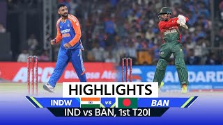 India vs Bangladesh Gwalio T20I Highlights IND vs BAN 1st T20 MayankNitish  Match Highlights [upl. by Siroved]