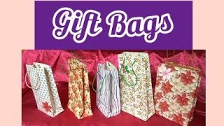 Gift bag making with Gift wrapping paper l diy gift bag craft videotutorial [upl. by Silver]