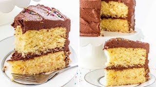 Classic Yellow Cake with Fudge Frosting [upl. by Nnaynaffit]