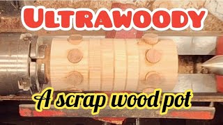 wood turning a scrapwood pot with dots [upl. by Ahse]