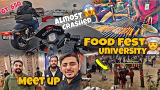 Almost Crashed With GT650🥵  Food Fest At University iust👨‍🍳  Hyper Ride🏍️ [upl. by Bland]