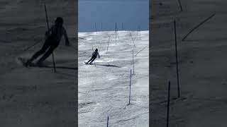 Slalom after 6 months🤩 ski alpineskiing skiracing skimountain snow skiing [upl. by Peyter]