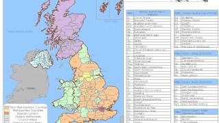 United Kingdom Counties and Unitary Authorities Map [upl. by Carilla]