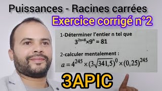 Exercice 2  puissances  3apic [upl. by Curnin]