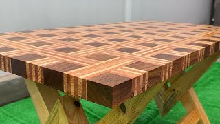 Smart Wood Recycling Project  Utilizes Burnt Wood And Debris To Make A Unique 3D Dining Table [upl. by Riba96]