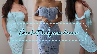 Crochet Pinterest inspired bodycon dress  step by step tutorial [upl. by Aridan238]