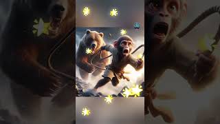 Monkey vs Bear fight monkeyvideo monkeyfighter bear [upl. by Tessler]