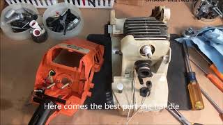 Stihl 025 2nd Rebuild Testing Handle Install [upl. by Otilesoj]