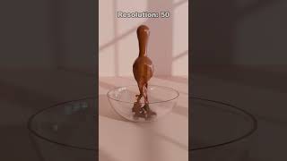 Chocolate milk at different fluid resolutions 3danimation 3dart asmrsounds blender3d 3dvideo [upl. by Natassia]