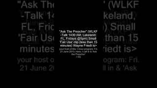 AskThePreacherFri04Dec2020 amp Fri21June2013 Infant Soteriology amp Speaking in Tongues WLKF Lakeland [upl. by Nilad]