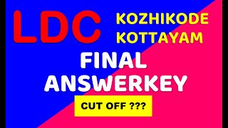 FINAL ANSWER KEY KOZHIKODE KOTTAYAM  CUT OFF [upl. by Lexi]