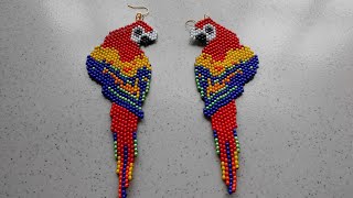 parte 11 aretes guacamayo hechas sin telar [upl. by Ennaeirb584]