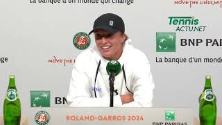 Tennis  RolandGarros 2024  Iga Swiatek  “Im not trying to alienate the French public” [upl. by Padget957]