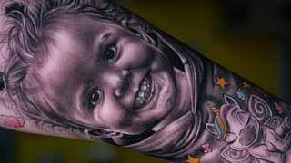 Portrait Tattoo Time Lapse  Daughter Tattoo [upl. by Daney532]