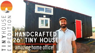 Handcrafted 26 Custom Tiny Home wExtraordinary Home Office [upl. by Maeve]